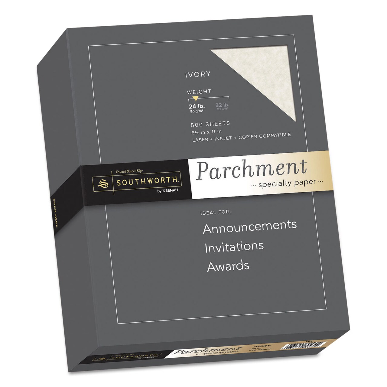 Southworth Parchment Specialty Paper 24 lb 8.5 x 11 Ivory 500/Ream
